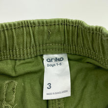 Load image into Gallery viewer, Boys Anko, khaki stretch cotton shorts, elasticated, GUC, size 3,  