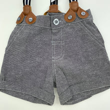 Load image into Gallery viewer, Boys Baby Baby, lightweight shorts, elasticated, braces, EUC, size 000,  