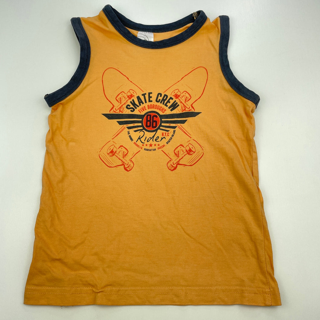 Boys Target, orange singlet / tank top, skate, FUC, size 3,  