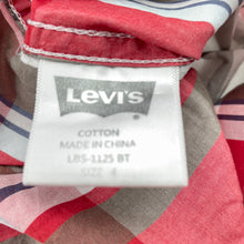 Load image into Gallery viewer, Boys Levis, checked cotton short sleeve shirt, GUC, size 4,  
