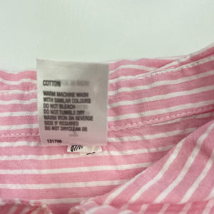 Girls H&T, pink stripe cotton sleeveless shirt / top, EUC, size 7,  