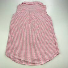 Load image into Gallery viewer, Girls H&amp;T, pink stripe cotton sleeveless shirt / top, EUC, size 7,  
