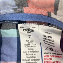 Load image into Gallery viewer, Boys Osh Kosh, checked cotton long sleeve shirt, FUC, size 7,  