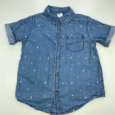 Boys Kids & Co, chambray cotton short sleeve shirt, GUC, size 4,  