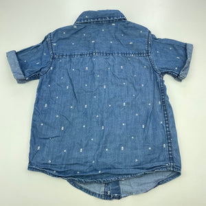 Boys Kids & Co, chambray cotton short sleeve shirt, GUC, size 4,  