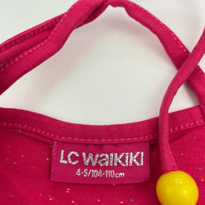 Girls LC Waikiki, pink summer top, birds, GUC, size 4-5,  