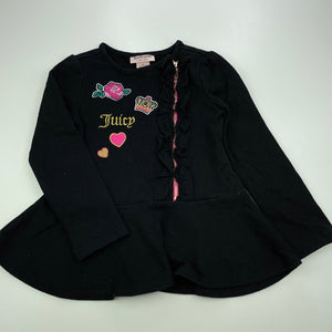 Girls Juicy Couture, embroidered long sleeve peplum top, GUC, size 5,  