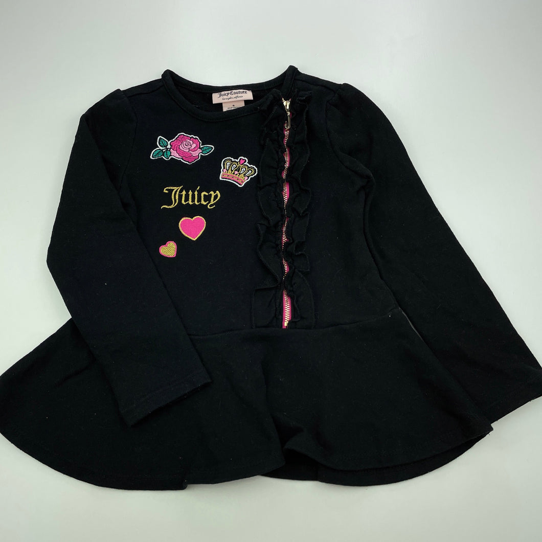 Girls Juicy Couture, embroidered long sleeve peplum top, GUC, size 5,  