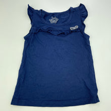 Load image into Gallery viewer, Girls H&amp;T, navy cotton top, GUC, size 6,  