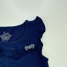 Load image into Gallery viewer, Girls H&amp;T, navy cotton top, GUC, size 6,  