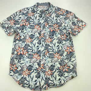 Boys Target, floral cotton short sleeve shirt, GUC, size 8,  