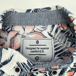 Boys Target, floral cotton short sleeve shirt, GUC, size 8,  