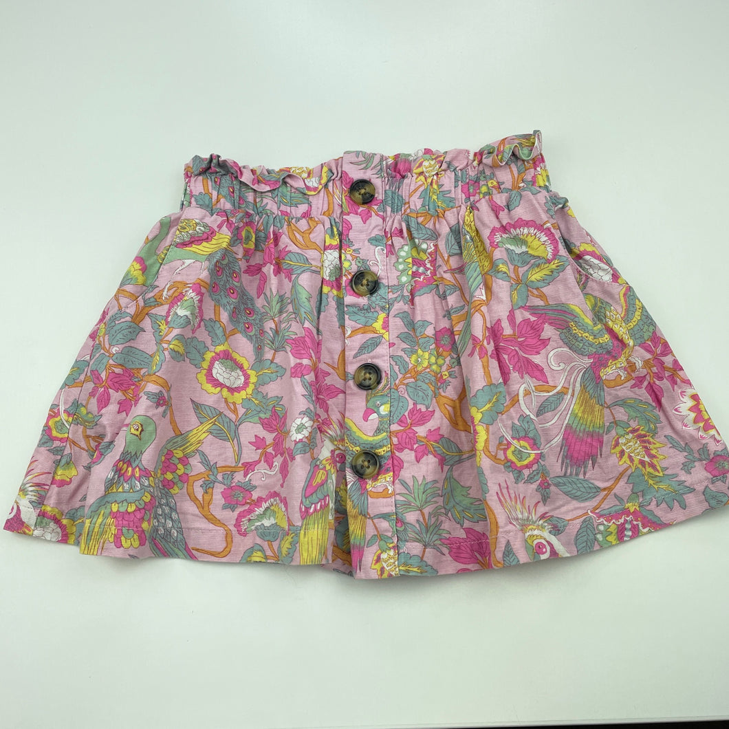 Girls Cotton On, floral cotton skirt, elasticated, L: 27cm, EUC, size 4,  