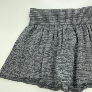 Girls Milkshake, grey / silver metallic knit skirt, elasticated, L: 27cm, EUC, size 7,  