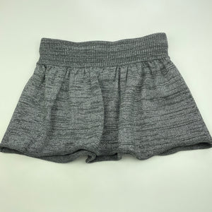 Girls Milkshake, grey / silver metallic knit skirt, elasticated, L: 27cm, EUC, size 7,  