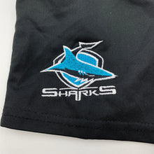 Load image into Gallery viewer, unisex NRL Official, Cronulla Sharks shorts, elasticated, EUC, size 7,  