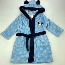 Load image into Gallery viewer, Boys Disney, Mickey Mouse soft fleece bath robe / dressing gown, L: 48cm, EUC, size 1,  