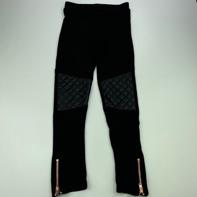 Girls Target, black stretchy pants, elasticated, Inside leg: 48.5cm, GUC, size 6,  
