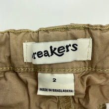 Load image into Gallery viewer, Boys Breakers, lightweight stretch cotton pants, adjustable, Inside leg: 36cm, EUC, size 2,  