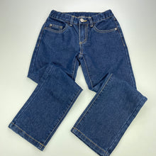 Load image into Gallery viewer, Boys Clothing &amp; Co, dark denim jeans, adjustable, Inside leg: 54cm, EUC, size 7,  