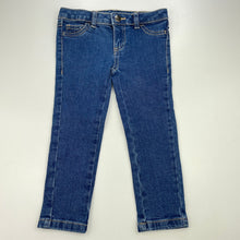 Load image into Gallery viewer, Girls Target, blue stretch denim jeans / jeggings, adjustable, Inside leg: 33.5cm, EUC, size 2,  
