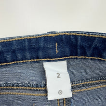 Load image into Gallery viewer, Girls Target, blue stretch denim jeans / jeggings, adjustable, Inside leg: 33.5cm, EUC, size 2,  