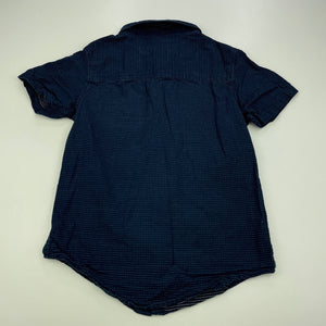 Boys Anko, navy cotton short sleeve shirt, FUC, size 3,  