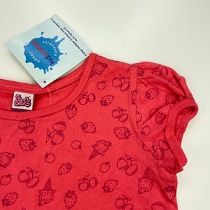 Girls H&T, pink cotton t-shirt / top, NEW, size 6,  