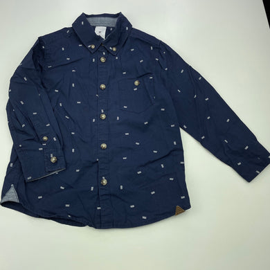 Boys Target, navy lightweight cotton long sleeve shirt, EUC, size 4,  