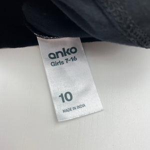 Girls Anko, black stretchy singlet / cami top, NEW, size 10,  