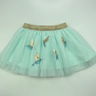 Girls Dymples, cotton lined tulle & sequin party skirt, elasticated, EUC, size 1,  
