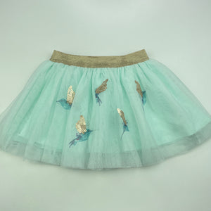 Girls Dymples, cotton lined tulle & sequin party skirt, elasticated, EUC, size 1,  
