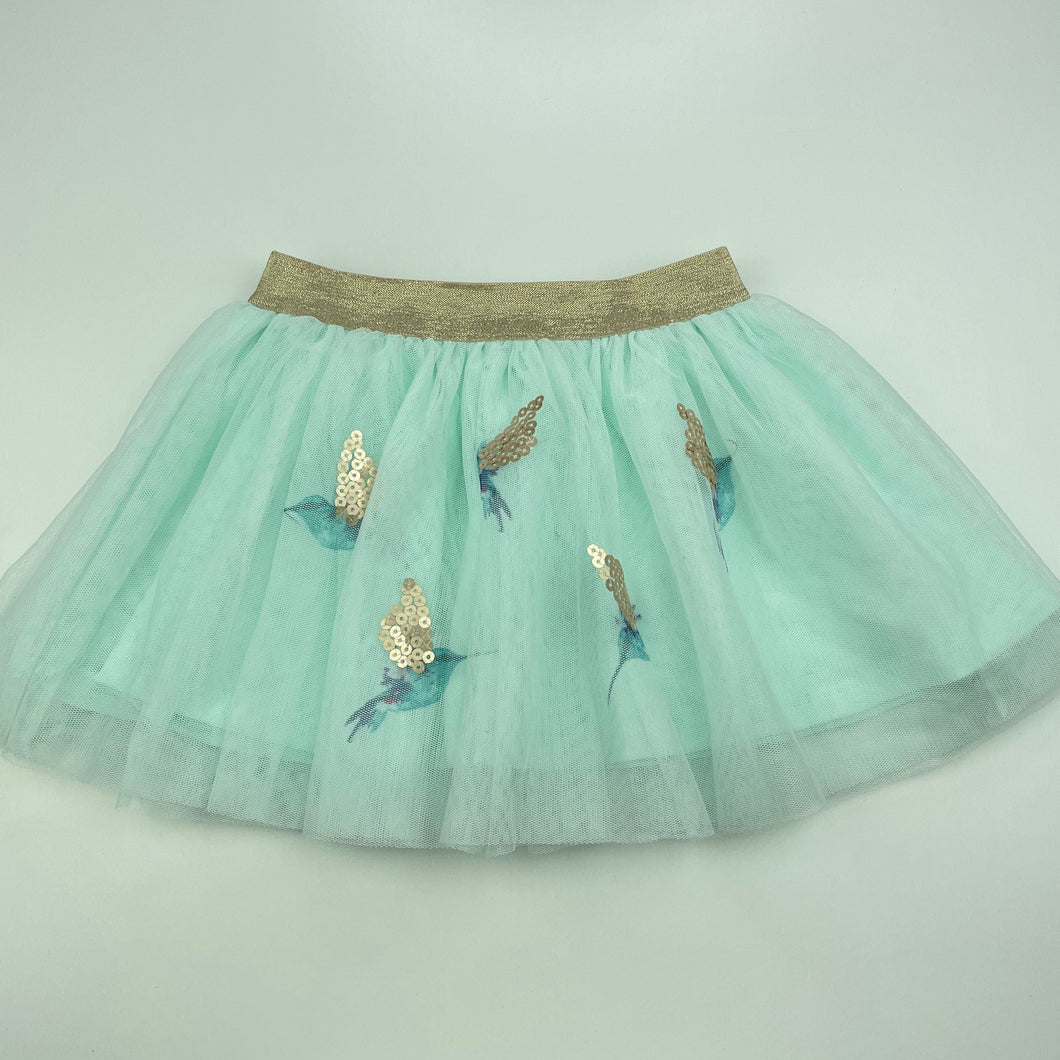 Girls Dymples, cotton lined tulle & sequin party skirt, elasticated, EUC, size 1,  