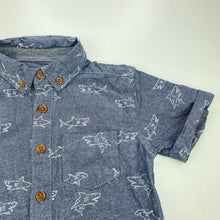 Load image into Gallery viewer, Boys Target, cotton short sleeve shirt, sharks, EUC, size 2,  