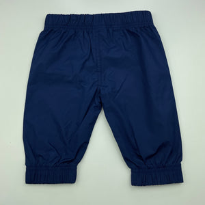 unisex 4 Baby, navy waterproof over-pants, EUC, size 00,  