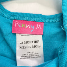 Load image into Gallery viewer, Girls Penny M, blue lace trim party dress, GUC, size 2, L: 47cm