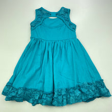 Load image into Gallery viewer, Girls Penny M, blue lace trim party dress, GUC, size 2, L: 47cm