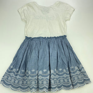 Girls 1964 Denim Co, spliced cotton casual dress, EUC, size 3, L: 53cm