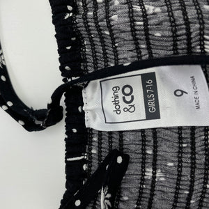 Girls Target, black & white lightweight casual dress, EUC, size 9, L: 72cm