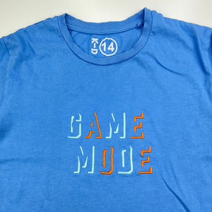 Boys KID, blue cotton t-shirt / top, light marks on back, FUC, size 14,  