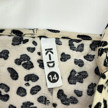 Load image into Gallery viewer, Girls KID, leopard print overalls / shortalls, GUC, size 14,  