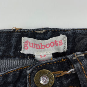 Girls Gumboots, stretch denim jeans, adjustable, Inside leg: 50cm, GUC, size 5-6,  