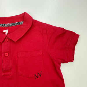 Boys Cotton On, red polo shirt top, GUC, size 7,  