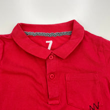 Load image into Gallery viewer, Boys Cotton On, red polo shirt top, GUC, size 7,  