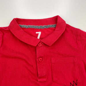 Boys Cotton On, red polo shirt top, GUC, size 7,  