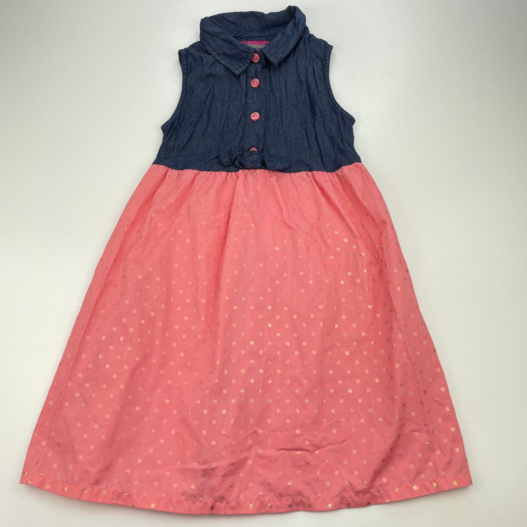 Girls Penny M, spliced lightweight casual dress, GUC, size 4, L: 56cm