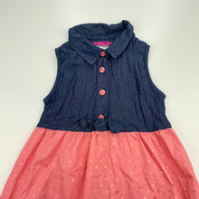 Load image into Gallery viewer, Girls Penny M, spliced lightweight casual dress, GUC, size 4, L: 56cm