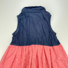 Load image into Gallery viewer, Girls Penny M, spliced lightweight casual dress, GUC, size 4, L: 56cm