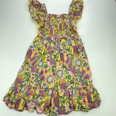 Girls KID, native floral lightweight summer dress, GUC, size 5, L: 66cm