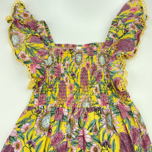 Girls KID, native floral lightweight summer dress, GUC, size 5, L: 66cm
